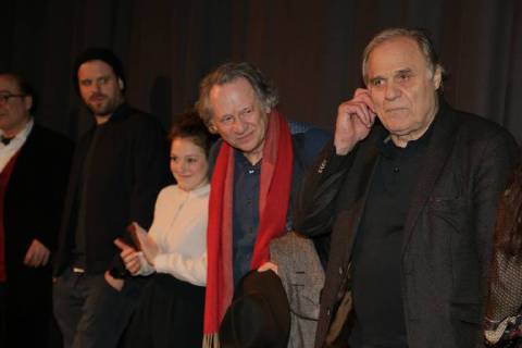 27 03 2018 Votiv Cinema TWO MEN IN SUIT Film Premiere a family saga by Josef Bierbichler in the picture Josef Bierbichler Director u Lead actor Simon Donatz Klaus Pohl Sophie Stockinger TWO MEN IN SUIT Film Premiere