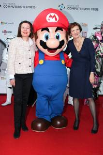 Carolin Kerschbaumer Michaela Haberlander German Computer Game Award 2018 in the coal bunker boiler house in Munich on 10 04 2018