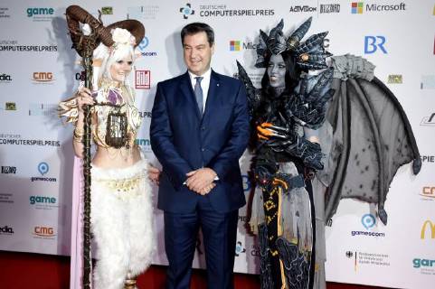 Markus Söder at the presentation of the German Computer Game Prize 2018 in the Kesselhaus Munich 10 04 2018 Foto:xP.xSchönbergerx xFuturexImage