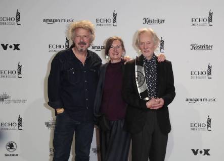Wolfgang Niedecken Chrstina Voormann Klaus Voormann Category Lifetime Achievement Award German Music Prize ECHO 2018 in Messe Berlin