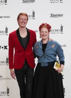 Tobias van de Meiklokjes Eenie van de Meiklokjes at the presentation of the German Music Prize ECHO 2018 in Messe Berlin