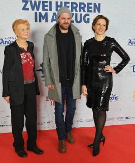 World premiere Two men in a suit in Andechs Monastery on 18 March 2018 Irm Hermann Simon Donatz and Martina Gedeck