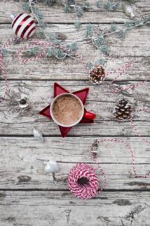 Hot Chocolate and Christmas baubles  LVF06778