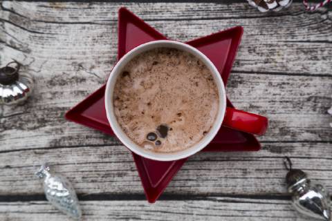 Hot Chocolate and Christmas baubles  LVF06777