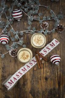Eggnog in glasses, christmas decoration  LVF06781