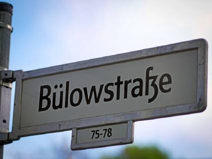 Berlin Schöneberg Potsdamer Strasse Kurfürstenstraße Sex Shop LSD Dildoking Advertising Sex Berlin Schöneberg Street sign Bülowstraße