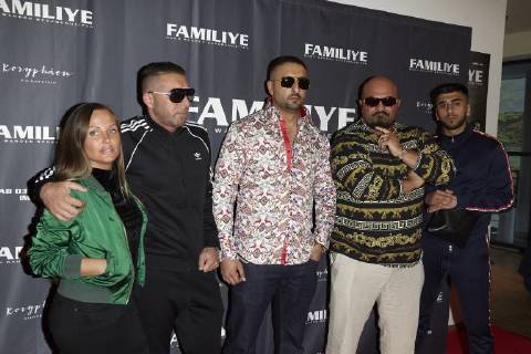 Schwesta Ewa SAMY SSIO Xatar and Eno 183 Premiere FAMILY in Berlin on 26 04 2018 Premiere FAMILY
