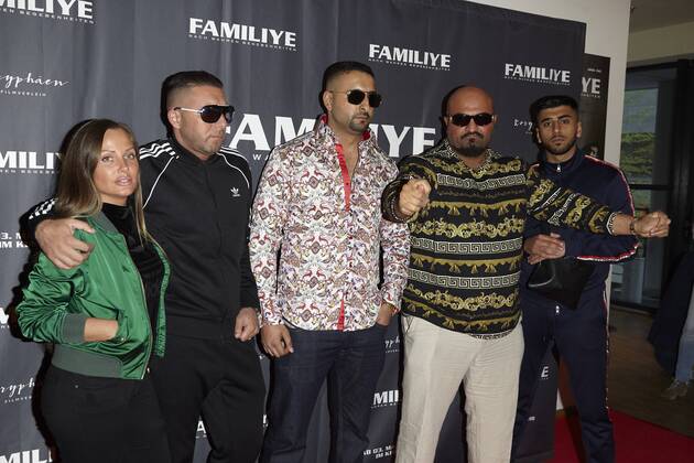 Schwesta Ewa SAMY SSIO Xatar and Eno 183 Premiere FAMILY in Berlin on 26 04 2018 Premiere FAMILY
