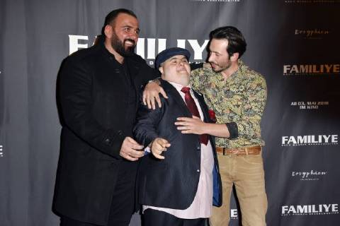 Kubilay Sarikaya Muhammed Kirtan and Arnel Taci at the premiere of the movie Familiye at Cinemaxx Potsdamer Platz Berlin 26 04 2018 Foto:xN.xKubelkax xFuturexImage