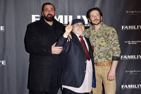 Kubilay Sarikaya Muhammed Kirtan and Arnel Taci at the premiere of the movie Familiye at Cinemaxx Potsdamer Platz Berlin 26 04 2018 Foto:xN.xKubelkax xFuturexImage