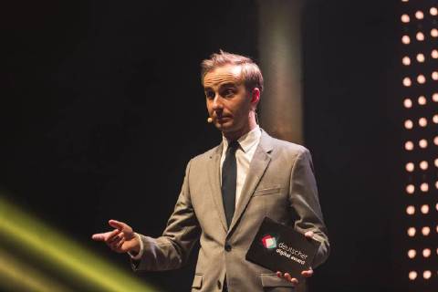 Jan Böhmermann Moderator at the German Digital Award 2018 of the Federal Association of the Digital Economy BVDW on 26 04 2018 in Berlin