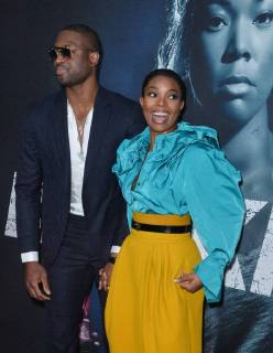Cast member Gabrielle Union and her husband, NBA player Dwayne Wade attend the special screening of the motion picture thriller Breaking In at the ArcLight Cinema Dome in the Hollywood section of Los Angeles on May 1, 2018. Storyline: A woman fights to protect her family during a home invasion.  LAP2018050108 JIMxRUYMEN