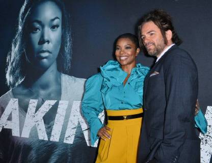 Cast members Gabrielle Union and Billy Burke attend the special screening of the motion picture thriller Breaking In at the ArcLight Cinema Dome in the Hollywood section of Los Angeles on May 1, 2018. Storyline: A woman fights to protect her family during a home invasion.  LAP2018050123 JIMxRUYMEN