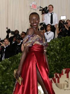 Alek Wek arrives on the red carpet at The Metropolitan Museum of Art s Costume Institute Benefit Heavenly Bodies: Fashion and the Catholic Imagination at Metropolitan Museum of Art in New York City on May 7, 2018.  NYP20180507228 JOHNxANGELILLO