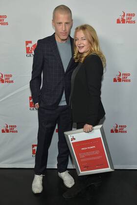 Inga Humpe Fred Jay Prize winner 2018 Benjamin von Stuttrad Barre Laudator 30 years Fred Jay Award ceremony in Berlin in the Columbiahalle on 15 05 2018