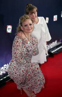 MOSCOW, RUSSIA â€“ MAY 17, 2018: Actress Yulia Peresild with her daughter Anna at the Moscow premiere of Sergei Mokritsky s fantasy film Chernovik A Rough Draft based on Russian science fiction writer Sergei Lukyanenko s novel of the same name, at the Karo 11 Oktyabr cinema. Sergei Bobylev TASS  TS07FE8A