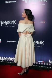 MOSCOW, RUSSIA â€“ MAY 17, 2018: Actress Olga Borovskaya at the Moscow premiere of Sergei Mokritsky s fantasy film Chernovik A Rough Draft based on Russian science fiction writer Sergei Lukyanenko s novel of the same name, at the Karo 11 Oktyabr cinema. Sergei Bobylev TASS  TS07FEC3
