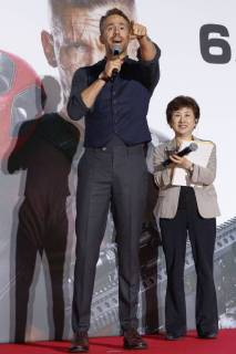 Canadian actor Ryan Reynolds speaks during the Japan Premiere for his film Deadpool 2 on May 29, 2018, Tokyo, Japan. The second installment of the Marvel hit movie will be released in Japan on June 1st.  (gxta_DPool2jp032)