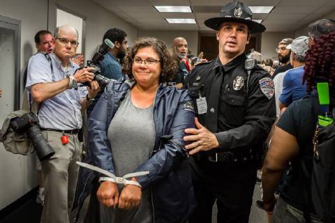 USA: Week 3 of the Poor People s Campaign Activist occupy the North Carolina State Legislative Building, calling for moral dissent and moral vision in the face of the war economy and the proliferation of gun violence. At least 10 were arrested. For the third week since the start of the Poor People s campaign, thousands across the US have engaged in simultaneous nonviolent direct action calling for major changes in addressing systemic racism, poverty, ecological devastation, and the war economy. Raleigh North Carolina United States  MichaelxNigro