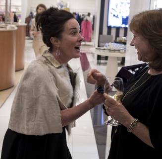 March 9, 2016 - Kansas City, MO, USA - Kate Spade reacts as she meets Kathy Rohr, a classmate and friend from St. Teresa s Academy, during an event at Hall s on Grand at Crown Center Plaza on Wednesday, March 9, 2016 in Kansas City, Mo. Kansas City USA - ZUMAm67_ 20160309_zaf_m67_118 Copyright: xShanexKeyserx