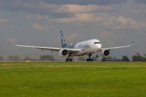 DEU Germany Brandenburg Schönefeld 25 04 2018 ILA Berlin Air Show International Air and Space Exhibition Berlin F WWCF Airbus Industrie Airbus A350 941 Flight demonstration