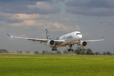 DEU Germany Brandenburg Schönefeld 25 04 2018 ILA Berlin Air Show International Air and Space Exhibition Berlin F WWCF Airbus Industrie Airbus A350 941 Flight demonstration
