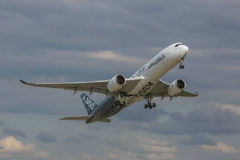 DEU Germany Brandenburg Schönefeld 25 04 2018 ILA Berlin Air Show International Air and Space Exhibition Berlin F WWCF Airbus Industrie Airbus A350 941 Flight demonstration