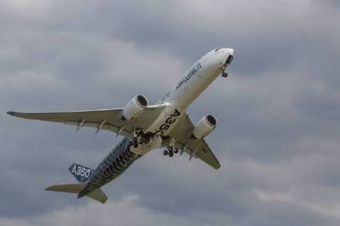 DEU Germany Brandenburg Schönefeld 25 04 2018 ILA Berlin Air Show International Air and Space Exhibition Berlin F WWCF Airbus Industrie Airbus A350 941 Flight demonstration