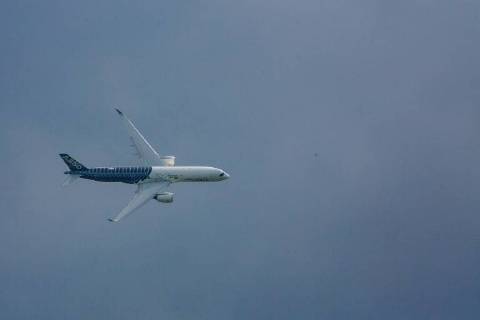 DEU Germany Brandenburg Schönefeld 25 04 2018 ILA Berlin Air Show International Air and Space Exhibition Berlin F WWCF Airbus Industrie Airbus A350 941 Flight demonstration