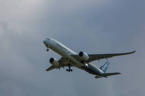 DEU Germany Brandenburg Schönefeld 25 04 2018 ILA Berlin Air Show International Air and Space Exhibition Berlin F WWCF Airbus Industrie Airbus A350 941 Flight demonstration