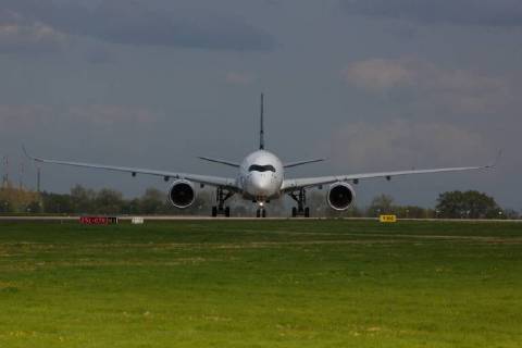 DEU Germany Brandenburg Schönefeld 25 04 2018 ILA Berlin Air Show International Air and Space Exhibition Berlin F WWCF Airbus Industrie Airbus A350 941 Flight demonstration