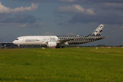 DEU Germany Brandenburg Schönefeld 25 04 2018 ILA Berlin Air Show International Air and Space Exhibition Berlin F WWCF Airbus Industrie Airbus A350 941 after the flight demonstration