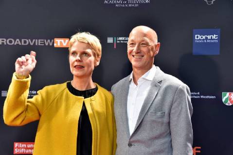 Actress and comedian Cordula Stratmann and Rainer Osnowski Managing director of the literary festival lit COLOGNE will be attending the evening event on 21.06.2018 in Cologne, Germany, for the international Emmy Award 2018 Semi Final Round of Judging of the International Emmy Awards