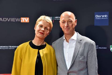 Actress and comedian Cordula Stratmann and Rainer Osnowski Managing director of the literary festival lit COLOGNE will be attending the evening event on 21.06.2018 in Cologne, Germany, for the international Emmy Award 2018 Semi Final Round of Judging of the International Emmy Awards