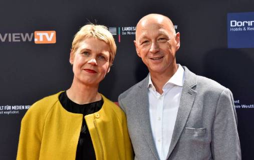 Actress and comedian Cordula Stratmann and Rainer Osnowski Managing director of the literary festival lit COLOGNE will be attending the evening event on 21.06.2018 in Cologne, Germany, for the international Emmy Award 2018 Semi Final Round of Judging of the International Emmy Awards