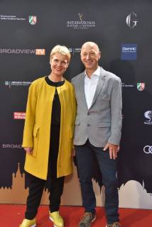 Actress and comedian Cordula Stratmann and Rainer Osnowski Managing director of the literary festival lit COLOGNE will be attending the evening event on 21.06.2018 in Cologne, Germany, for the international Emmy Award 2018 Semi Final Round of Judging of the International Emmy Awards