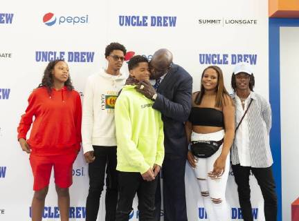 USA: Uncle Drew New York Premiere Shaquille O Neal (C) with his family attends the Uncle Drew New York Premiere at Alice Tully Hall Lincoln Center New York New York United States Alice Tully Hall Lincoln Center  LevxRadin