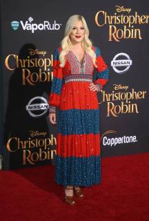 July 30, 2018 - Burbank, CA, U.S. - 30 July 2018- Burbank, California - Tori Spelling. Premiere Of Disney s Christopher Robin held at Walt Disney Studios Los Angeles at Beverly Hills. Photo Credit: Faye Sadou AdMedia Burbank U.S. - ZUMAa123 20180730_zaa_a123_077 Copyright: xFayexSadouAdmediax