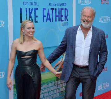 Cast members Kristen Bell and Kelsey Grammer attend the premiere of the motion picture comedy Like Father at the ArcLight Cinema Dome in the Hollywood section of Los Angeles on July 31, 2018. The storyline follows a workaholic woman who is left at the altar takes her honeymoon trip anyway with her overachieving father who left her mother because he believed his family was holding back his career.  LAP2018073127 JIMxRUYMEN