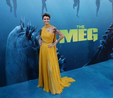 Cast member Ruby Rose attends the premiere of the sci-fi motion picture thriller The Meg at TCL Chinese Theatre in the Hollywood section of Los Angeles on August 6, 2018. Storyline: After escaping an attack by what he claims was a 70-foot shark, Jonas Taylor must confront his fears to save those trapped in a sunken submersible.  LAP2018080606 JIMxRUYMEN