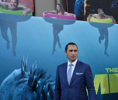 Cast member Cliff Curtis attends the premiere of the sci-fi motion picture thriller The Meg at TCL Chinese Theatre in the Hollywood section of Los Angeles on August 6, 2018. Storyline: After escaping an attack by what he claims was a 70-foot shark, Jonas Taylor must confront his fears to save those trapped in a sunken submersible.  LAP2018080634 JIMxRUYMEN