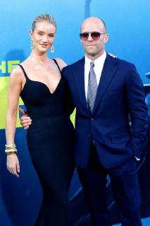 Rosie Huntington Whiteley and Jason Statham at The Meg Film Premiere on 6th Aug 2018 in Hollywood Los Angeles The Meg Film Premiere in Hollywood Los Angeles 2018