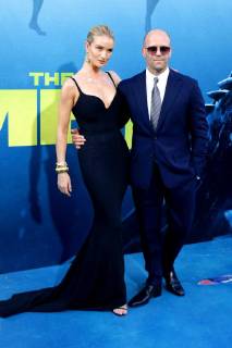 Rosie Huntington Whiteley and Jason Statham at The Meg Film Premiere on 6th Aug 2018 in Hollywood Los Angeles The Meg Film Premiere in Hollywood Los Angeles 2018