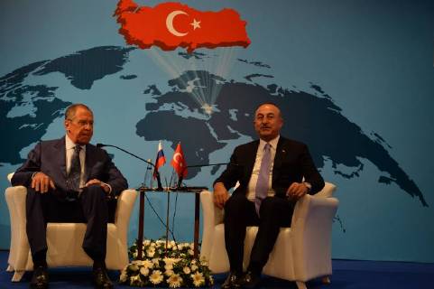 Russian Foreign Minister Sergei Lavrov meets with Turkey Foreign Minister Mevlut Cavusoglu in Ankara, Turkey, 14th August, 2018  16086480