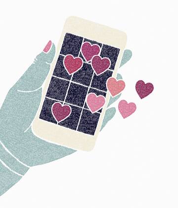 Benutzen von Smartphone für Internet-Dating  Copyright: xMalinxRosenqvistx 12740015