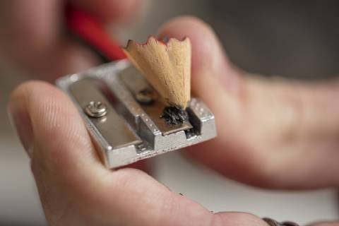 Detail of sharpening a pencil model released Symbolfoto property released  ZEF15863