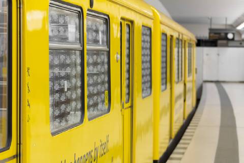 Berlin Underground of the BVG in the underground station Berlin subway in the underground station  1096200014