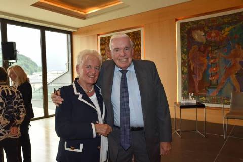 Klaus Michael Kühne Wife Christine Kühne Foundation Press Conference new main sponsor of the Salzburg Festival © Manfred Siebinger