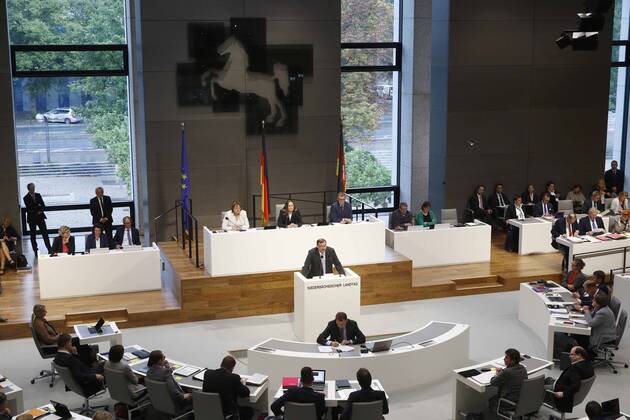 13 09 2018 Niedersächsisches Landtag Hannover Meeting of the Lower Saxony Parliament in the Plenary Hall in the picture Klaus Wichmann AFD Group in his speech on the subject of Chemnitz Final battle for democracy Niedersächsisches Landtag