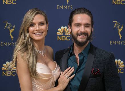 September 17, 2018 - Los Angeles, California, U.S - HEIDI KLUM and TOM KAULITZ on the red carpet of the 70th Annual Primetime Emmy Awards held at the Microsoft Theater. Los Angeles U.S. - ZUMAp124 20180917_zaa_p124_030 Copyright: xJavierxRojasx